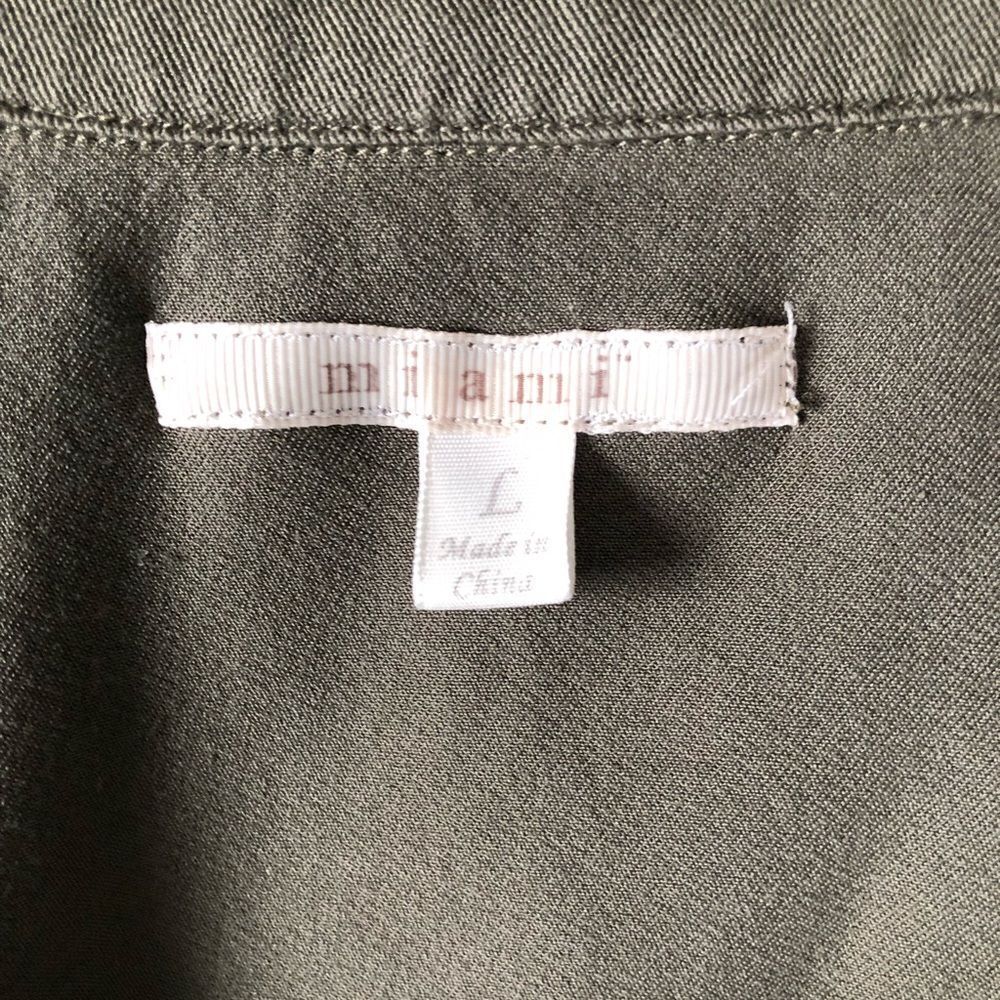 Francescas Miami Olive Green Draped Front Cinched Waist Vest Large — image 6 of 7